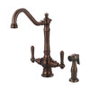 Pioneer Faucets Two Handle Kitchen Faucet, Compression Hose, Single Hole, Bronze, Weight: 8.5 2AM401-ORB